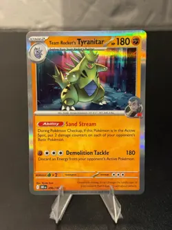 TEAM ROCKET'S TYRANITAR 096/182 HOLO RARE POKEMON TCG NM - Image 1