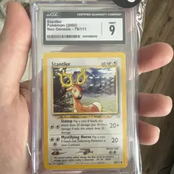 CGC 9 Pokemon Stantler 76/111 Neo Genesis Regular, 2000 - Image 1