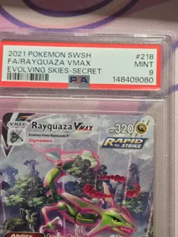 2021 Pokemon SWSH #218 FA/Rayquaza VMAX Evolving Skies-Secret PSA9 - Image 3