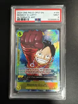 One Piece 2024 Monkey D. Luffy OP07-109 Alternate Art SR OP07 MINT PSA 9 - Image 1
