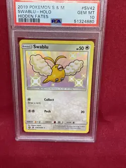 Pokemon Swablu Shiny Hidden Fates SV42 Graded Card PSA 10 Sun and Moon - Image 2