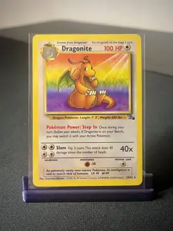 Pokemon TCG Dragonite Fossil Card 19/62 Unlimited Non-Holo Rare - Image 1