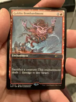 Goblin Bombardment: Promotional Magic the Gathering Card - Image 1