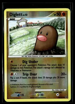 Diglett 72/127 Platinum Reverse Holo Common Pokemon - Image 1
