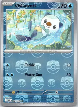 Pokemon Oshawott 21/86 White Flare Common Masterball Holo NM TCG - Image 1