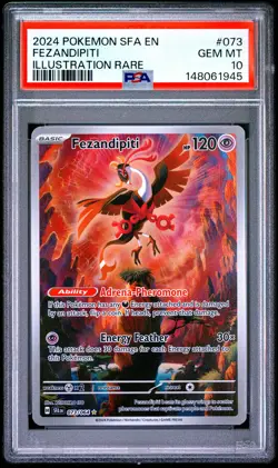 2024 POKEMON SFA EN-SHROUDED FABLE ILLUSTRATION RARE #073 FEZANDIPITI PSA 10 - Image 1