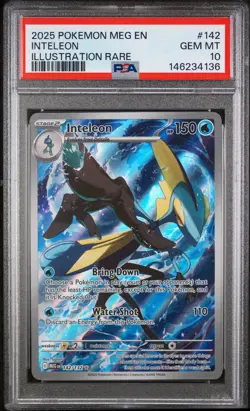 2025 POKEMON MEG EN-MEGA EVOLUTION ILLUSTRATION RARE #142 INTELEON PSA 10 - Image 1