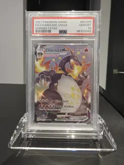 Pokemon PSA 10 GEM MINT 2021 Charizard Vmax #SV107 Shining Fates Full Art Card - Image 5