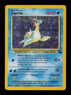 Lapras (10) 10/62 Holo Rare Fossil Heavily Played Pokemon Card - Image 1