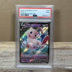 Pokemon TCG Darkness Ablaze Mew V 069/189 PSA 9 Mint Ultra Rare Holo Card - Image 1