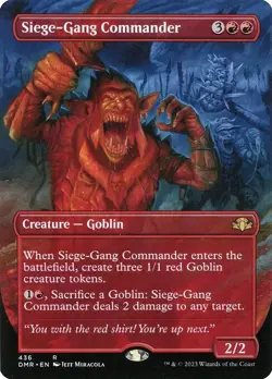Siege-Gang Commander-Dominaria Remastered-Borderless-Foil-436-LP - Image 1