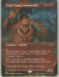 Siege Gang Commander 436 Foil Borderless NM Dominaria Remastered MTG - Image 1