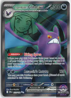 Team Rocket's Crobat ex 217/182 Ultra Rare Destined Rivals Pokemon Near Mint - Image 1