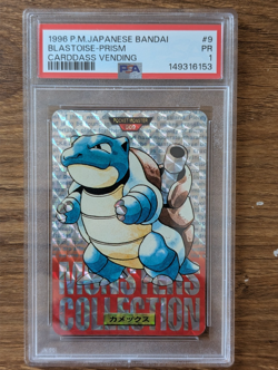 1996 Pokemon Japanese Carddass PSA 1 Blastoise Prism Red Holo Bandai Vending - Image 1