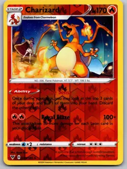Charizard 025/185 Rare Vivid Voltage Pokemon Reverse Holo Near Mint Charizard - Image 1