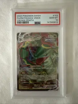 Pokemon Crown Zenith Rayquaza VMAX Ultra Rare Holo Full Art #102/159 PSA 10 - Image 1