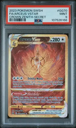 2023 Pokemon Arceus VSTAR #gg70 Crown Zenith Gold Secret Rare SWSH PSA 9 Mint - Image 1