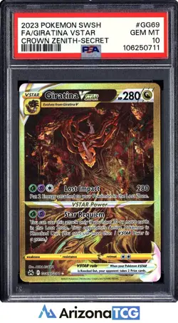 Pokemon 2023 Giratina VSTAR GG69/GG70 Full Art SR Crown Zenith GEM MINT PSA 10 - Image 1