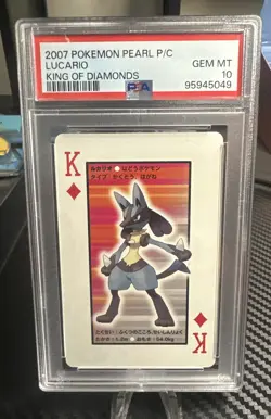 2007 POKEMON DIAMOND VERSION PLAYING CARDS KING OF DIAMONDS LUCARIO PSA 10 - Image 1