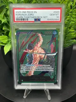 Roronoa Zoro OP12-020 Learn Together Deck Set Foil One Piece Gem Mint PSA 10 💎 - Image 1