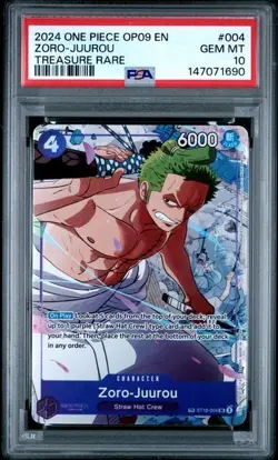 2024 ONE PIECE OP09-EMPERORS IN THE NEW WORLD TREASURE RARE ZORO-JUUROU PSA 10 - Image 1