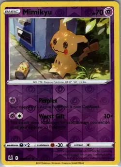 Mimikyu 080/196 Reverse Holo SWSH11: Lost Origin - Pokemon Card - NM - Image 1