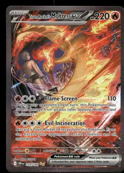 Pokemon Cards Team Rocket's Moltres ex 229/182 Destined Rivals NM *3 - Image 1
