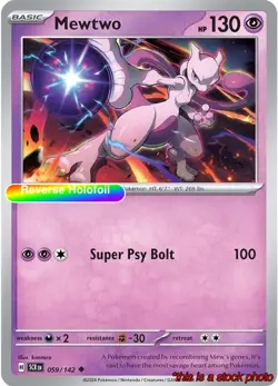 Mewtwo [Pokemon SCR - 059/142] Reverse Holofoil - Image 1