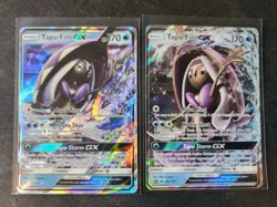 TAPU FINI GX 2-LOT 2017 Pokemon Sun & Moon Burning Shadows FA #39/Alt Art 39a NM - Image 1