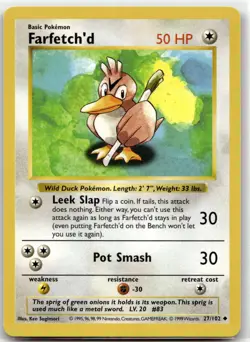 Farfetch'd 27/102 Uncommon Base Set Shadowless Pokemon Unlimited LP - Image 1