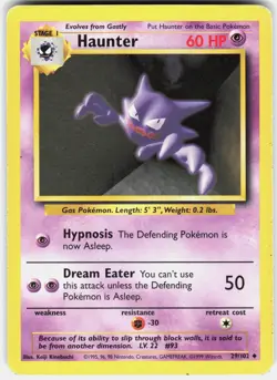 Haunter 29/102 Uncommon Base Set Unlimited Pokemon HP - Image 1