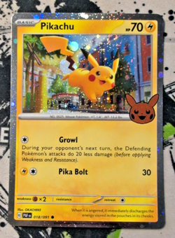 Pikachu 018/091 Cosmos Holo Pokemon Trick Or Trade - Image 1