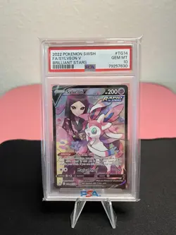 PSA 10 Sylveon V TG14/TG30 Pokemon Swsh09: Brilliant Stars Trainer Gallery Holo - Image 1
