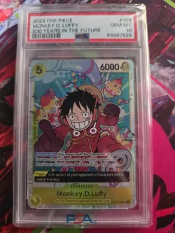 One Piece Monkey D Luffy OP07-109 PSA 10 Gem Mint - Image 1