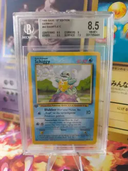 Pokemon Karte Card Schiggy Squirtle 1. Edition Base Set Deutsch Beckett BGS 8.5 - Image 1