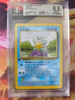 Pokemon Karte Card Schiggy Squirtle 1. Edition Base Set Deutsch Beckett BGS 8.5 - Image 2
