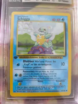 Pokemon Karte Card Schiggy Squirtle 1. Edition Base Set Deutsch Beckett BGS 8.5 - Image 3