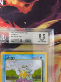 Pokemon Karte Card Schiggy Squirtle 1. Edition Base Set Deutsch Beckett BGS 8.5 - Image 4