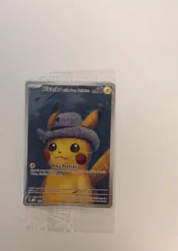 Pokemon Van Gogh Museum Limited Edition Pikachu with Grey Felt Hat Promo Karte - Image 1