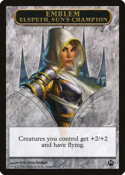 MTG Elspeth, Sun's Champion Emblem Token Theros LP - Image 1