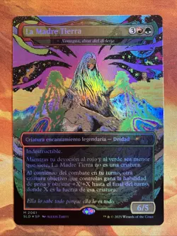 MTG Spanish Foil Borderless La Madre Tierra - Xenagos, God of Revels SLD!! - Image 1
