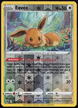 Eevee 119/189 Common Astral Radiance Pokemon Reverse Holo Near Mint - Image 1