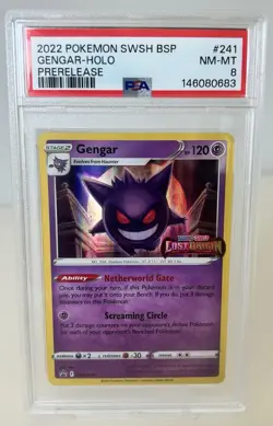 Pokemon TCG Gengar Holo SWSH241 Sword & Shield Promo PSA 8 LOST ORIGIN Stamped - Image 1