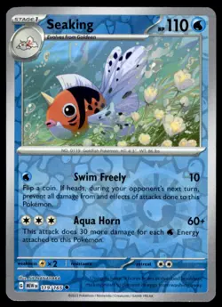 Seaking 119/165 Uncommon 151 Pokemon Reverse Holo Lightly Played - Image 1