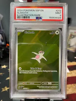 2024 POKEMON SSP EN-SURGING SPARKS ILLUSTRATION RARE #212 SLAKOTH PSA 9 - Image 1