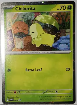 Fart Swirl 🌀 Chikorita 069 Cosmos Holo Bleed Error Rare Pokemon TCG ✨ - Image 4