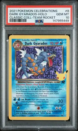 2021 POKEMON CELEBRATIONS CLASSIC COLLECTION #8 DARK GYARADOS-HOLO PSA 10 - Image 1
