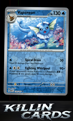 Reverse Holofoil Vaporeon 134/165 Pokemon Rare SV: Scarlet & Violet 151 Card NM - Image 1