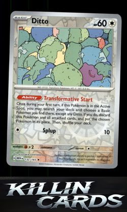 Reverse Holofoil Ditto 132/165 Pokemon Rare SV: Scarlet & Violet 151 Card NM - Image 1