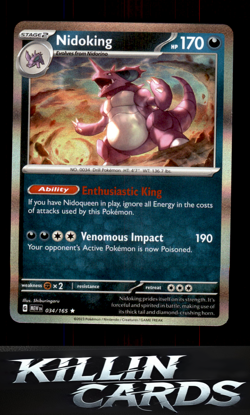 Nidoking - 034/165 034/165 Pokemon Rare SV: Scarlet & Violet 151 Card NM - Image 1